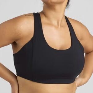 Allbirds Natural Sports Bra Plus XXL 2X 42- 46” Black Removable Cup Liners